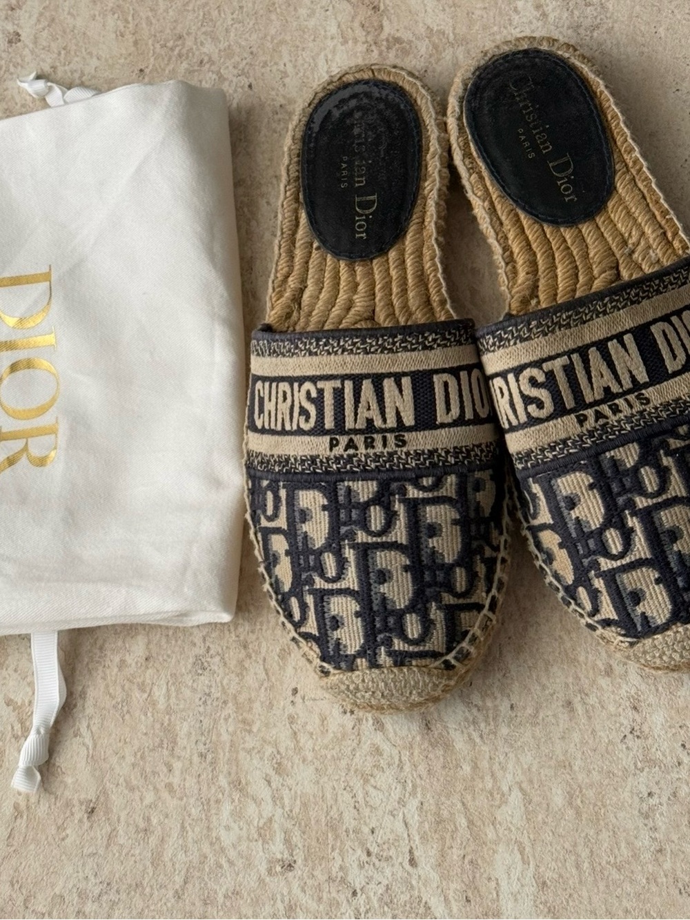 Dior Espadrille Mules Size 37.5